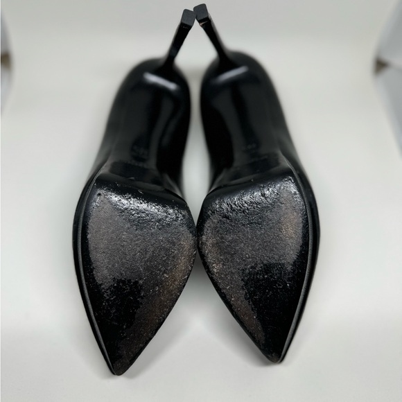 Saint Laurent Black Pebbled Leather Pumps 4" Heels gently worn , great condition - Picture 4 of 5